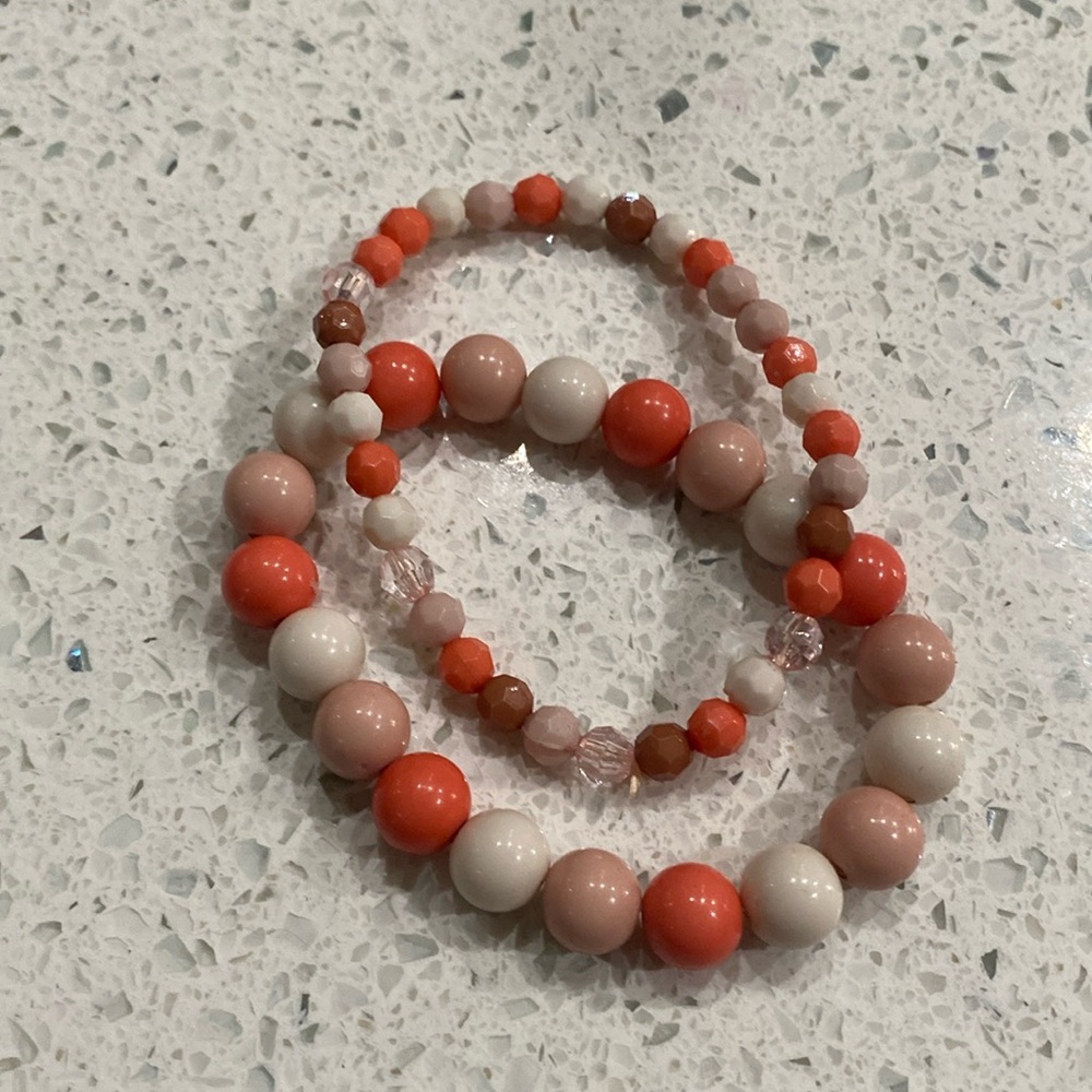 2 bracelets different sizes beads